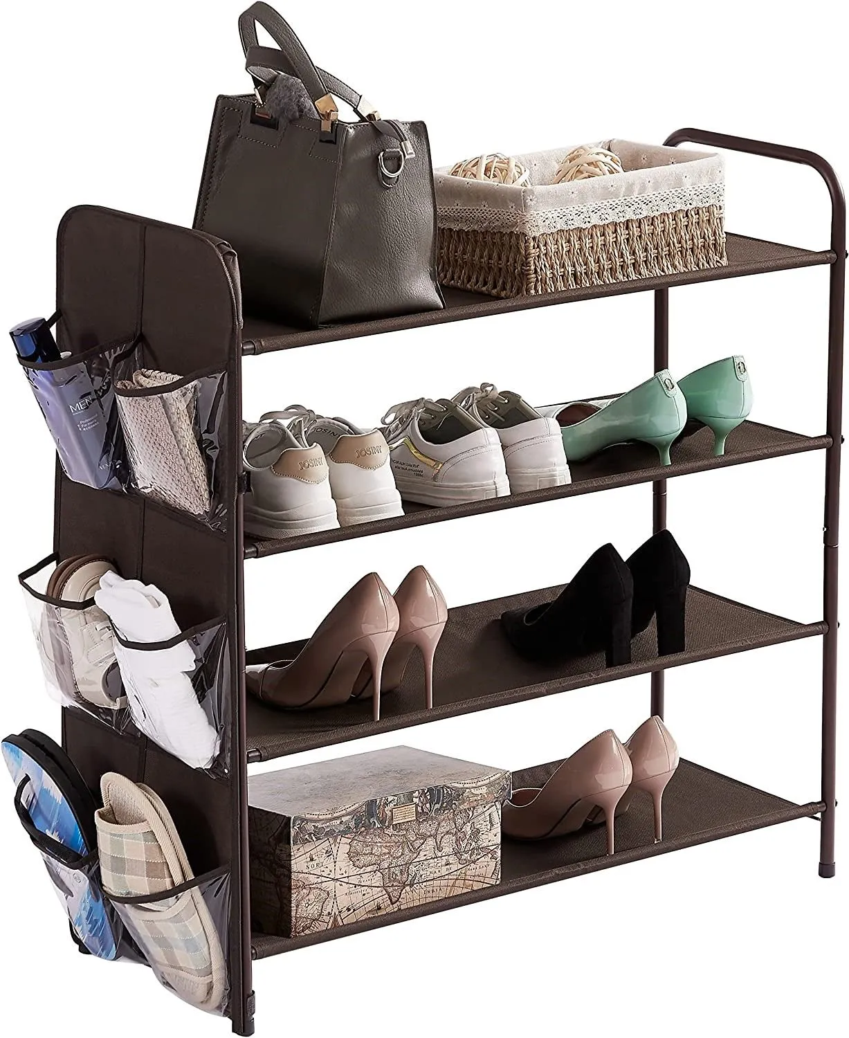 4 Tier Metal Shoe Rack Storage Organiser for Entryway and Bedroom Price