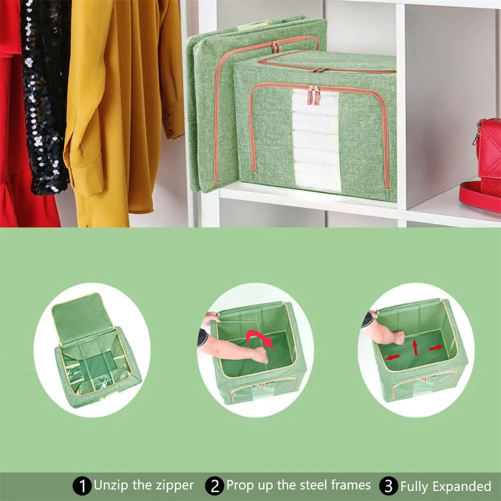 24L Cloth Storage Box Closet Organizer Storage Bags Clothes Storage Bags Wardrobe Organizer Idea GREEN Price