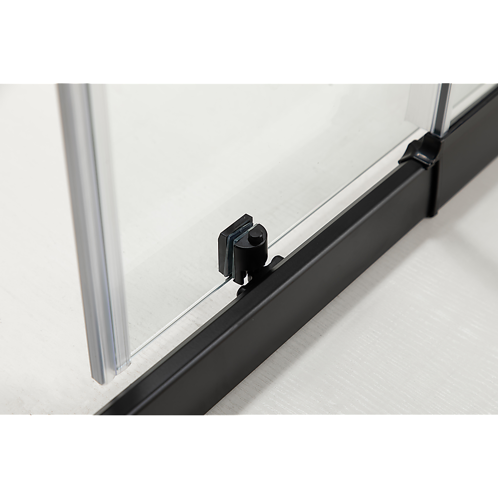 Adjustable 1300x800mm Single Door Corner Sliding Glass Shower Screen in Black Price
