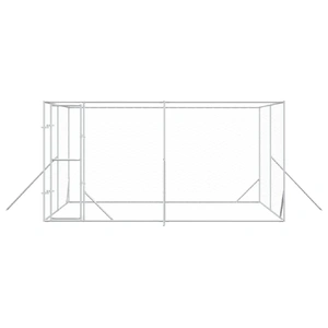Outdoor Dog Kennel Silver 4x4x2 m Galvanised Steel