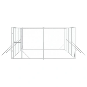 Outdoor Dog Kennel Silver 4x8x2 m Galvanised Steel
