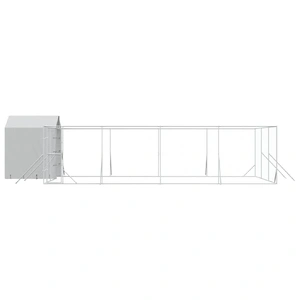Outdoor Dog Kennel with Roof Silver 10x6x2.5 m Galvanised Steel