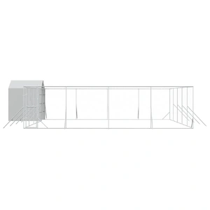 Outdoor Dog Kennel with Roof Silver 10x10x2.5 m Galvanised Steel