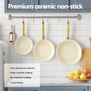 Frying Pan 3PCS Shades Frypan Set Ceramic Coating Multi Colour