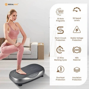 Vibration Plate Machine - Vibrating Exercise Platform Grey