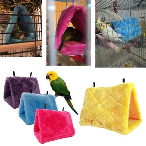 Pet Bird Parrot Parakeet Budgie Warm Hammock Cage Hut Tent Bed Hanging Cave - Grey