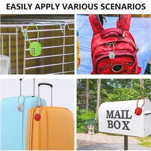 Combination Lock Padlock Locker 3 Digit Security Bike Suitcase Luggage Bag - Red