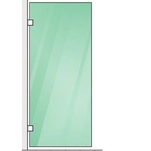 110x80cm Corner Frameless Shower Screen ‚Äì Gold Wall Channel and Floor Channel with Brass Hinges & Square Knob Handle
