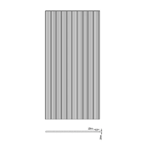 110cm Reeded Glass Shower Screen with Nickel F-Brackets and Round Pole