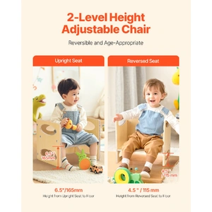 Montessori Weaning Table and Chair Set, Wooden Toddler Table and Chair Set for Aged 1-5, Adjustable Height Kids Montessori Chair and Activity Table, I