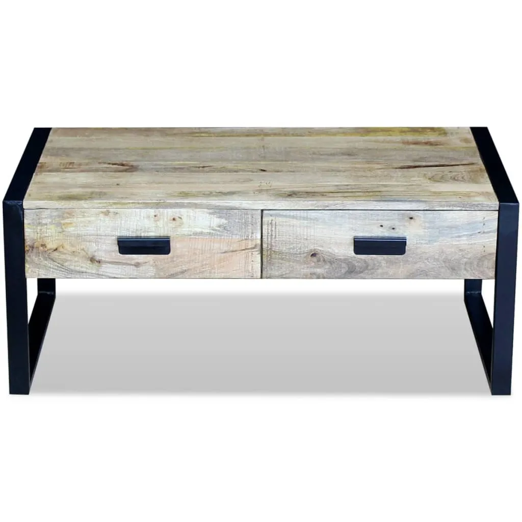 Coffee Table with 2 Drawers Solid Mango Wood 100x60x40 cm Price