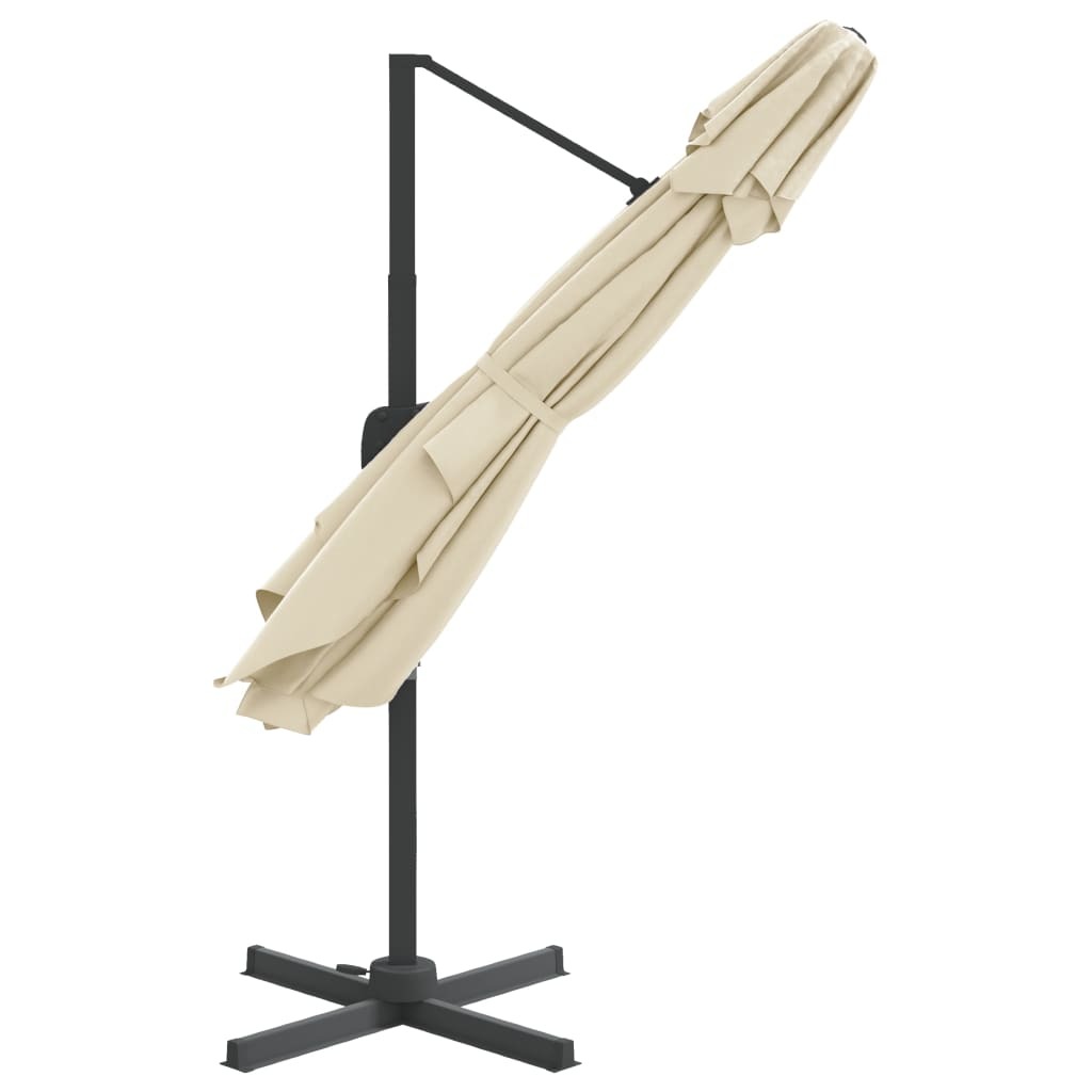 Double Top Cantilever Umbrella Sand White 300x300 cm Price