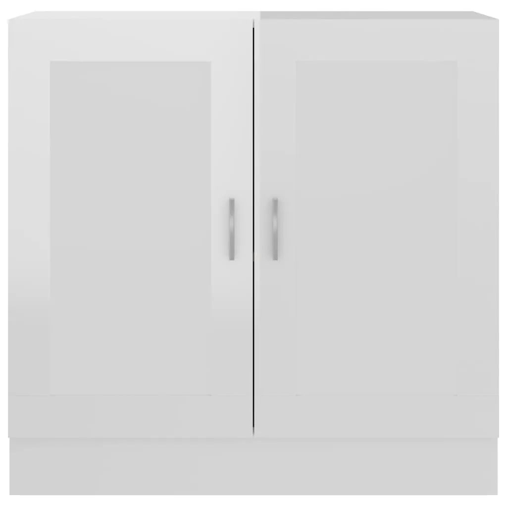 Book Cabinet High Gloss White 82.5x30.5x80 cm Engineered Wood Price