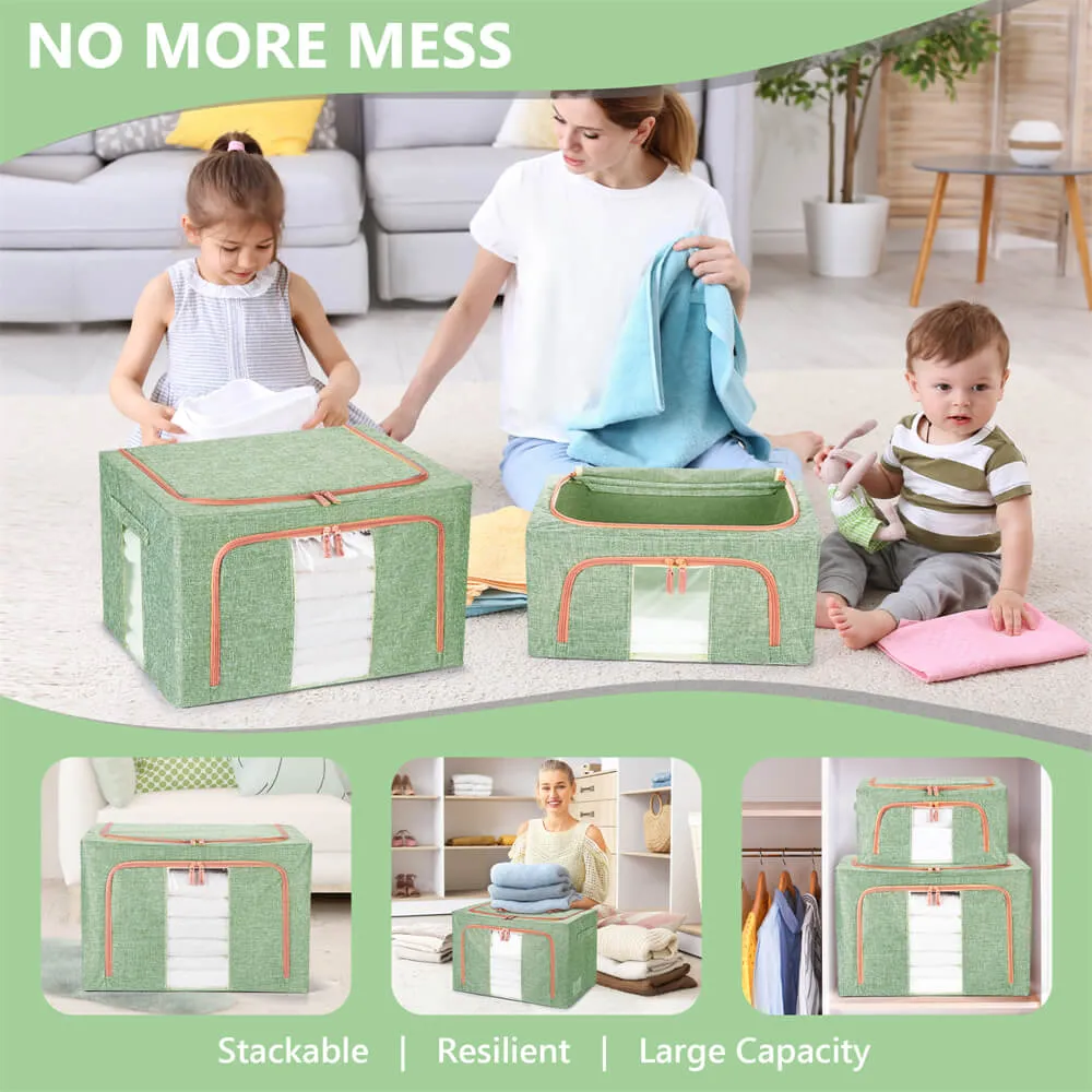 24L Cloth Storage Box Closet Organizer Storage Bags Clothes Storage Bags Wardrobe Organizer Idea GREEN Price