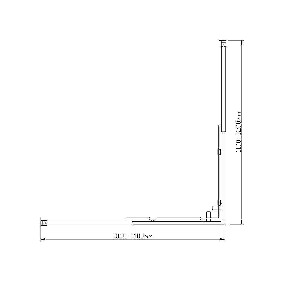 Adjustable 1100x1200mm Double Sliding Door Glass Shower Screen in Black Price