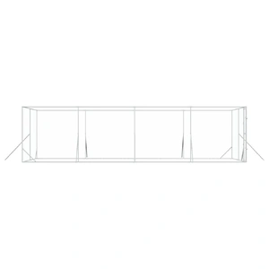 Outdoor Dog Kennel Silver 4x8x2 m Galvanised Steel