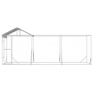 Outdoor Dog Kennel with Roof Silver 6x2x2.5 m Galvanised Steel