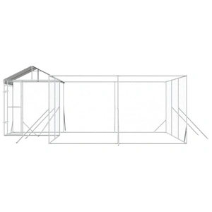 Outdoor Dog Kennel with Roof Silver 6x6x2.5 m Galvanised Steel