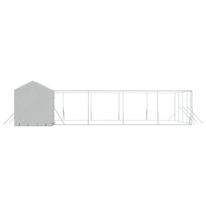 Outdoor Dog Kennel with Roof Silver 10x10x2.5 m Galvanised Steel