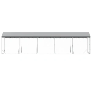 Outdoor Dog Kennel with Roof Silver 2x10x2.5 m Galvanised Steel