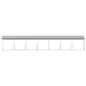 Outdoor Dog Kennel with Roof Silver 2x14x2.5 m Galvanised Steel