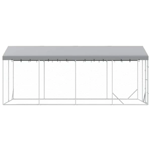 Outdoor Dog Kennel with Roof Silver 3x6x2.5 m Galvanised Steel