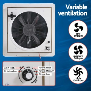 Caravan Air Vent Roof Hatch 12V Shower Fan Reversible Airlfow Rainy Use Camper