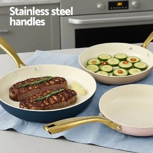 Frying Pan 3PCS Shades Frypan Set Ceramic Coating Multi Colour