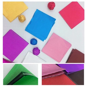 100PCS Tin Foil Aluminium Wrapping Square Chocolate Wrappers 10CM - Gold/Gloss
