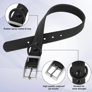 PVC Dog Collar Working Dog Kennels Waterproof Soft Adjustable for Pets M Size - Red