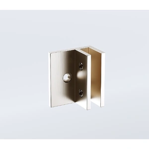 110cm Reeded Glass Shower Screen with Nickel F-Brackets and Round Pole