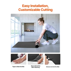 Dance Floor, 6.6' x 3' Portable Yoga Mat with Organizer Bag, 1.5 mm Thick Workout Mats, Non-slip Floor Mats for Practicing at Home, Studios, Stage