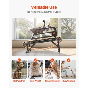 Dog Treadmill for Medium Dogs, 330lbs Weight Capacity, Dog Running Machine with Adjustable Ramps, 15.5" Runway Dog Pacer Slatmill, Pet Treadmill Exerc