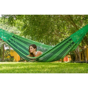 Queen Size Outdoor Cotton Mexican Hammock in Jardin Colour