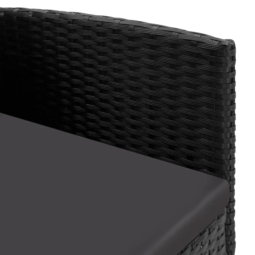 9 Piece Garden Dining Set Black Poly Rattan and Steel Price