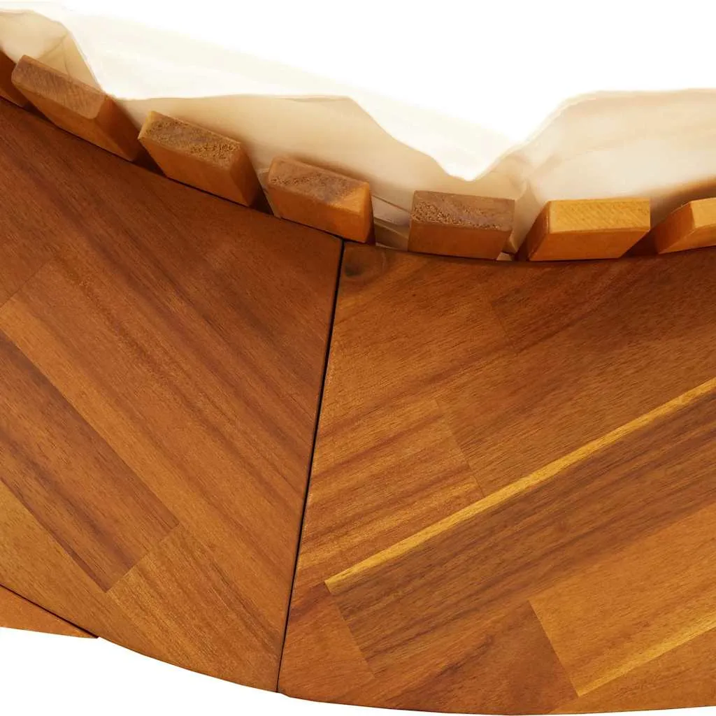 Sun Lounger 2 pcs Brown 60 x 154 x 74cm Solid Acacia wood Price