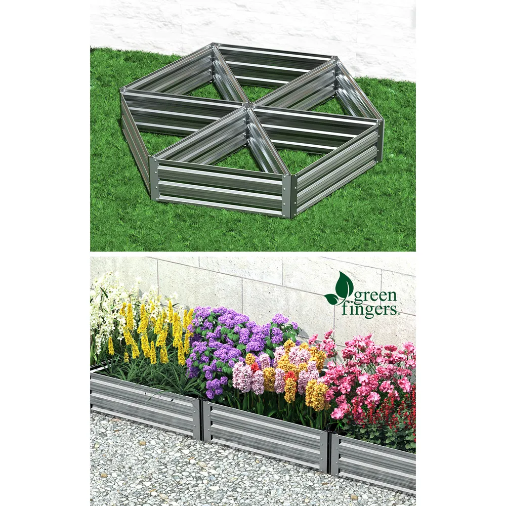 Green Fingers Garden Bed 86x86x30cm Planter Box Raised Container Galvanised Herb Price