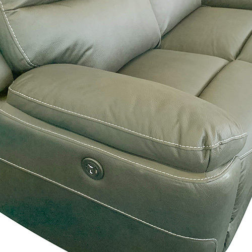 1R Finest Fabric Electric Recliner Feature Multi Positions Ultra Cushioned USB Outlets in Charcoal Colour Price