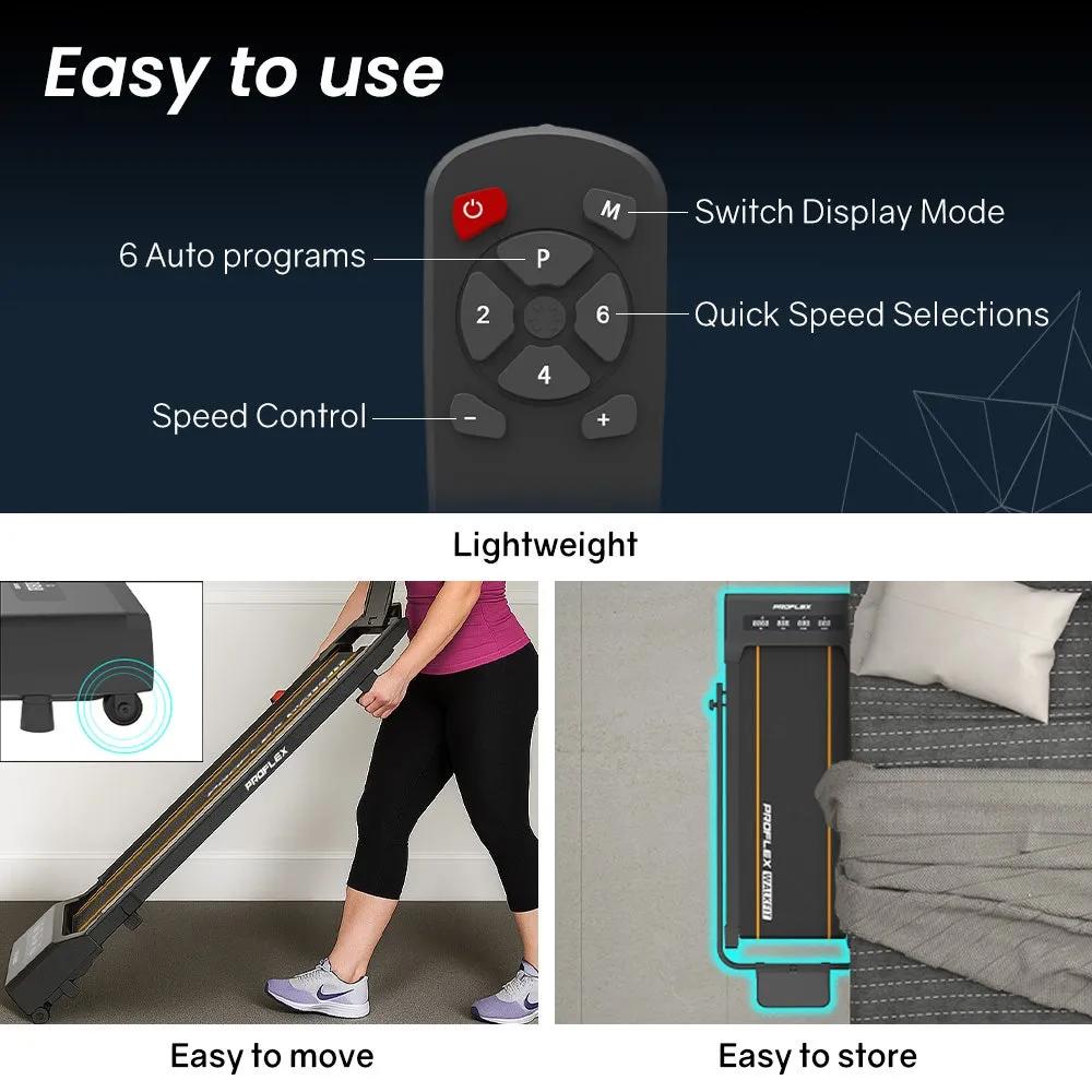 PROFLEX Electric Walking Pad Under Desk Treadmill, Compact Foldable Size, Tablet Holder, LCD Display, Walk or Light Jog Price