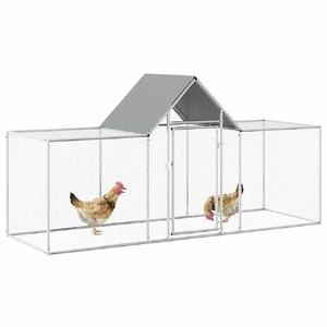 Chicken Coop 3x1x1.5 m Galvanised Steel