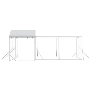 Outdoor Dog Kennel with Roof Silver 6x6x2.5 m Galvanised Steel
