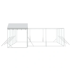 Outdoor Dog Kennel with Roof Silver 10x6x2.5 m Galvanised Steel