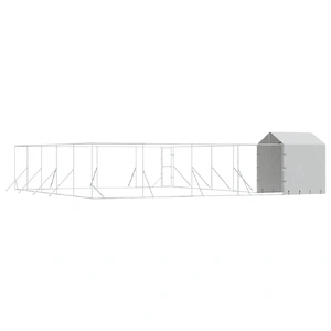 Outdoor Dog Kennel with Roof Silver 10x10x2.5 m Galvanised Steel
