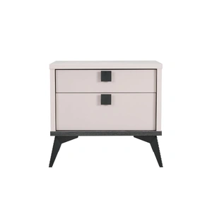 Queen 4 pcs Bedroom Suite with Dresser Fabric Upholstery MDF Combination of Champagne and Black Colour
