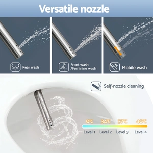 Electric Bidet Toilet Seat Cover LED Night Light Heated Seat with Remote