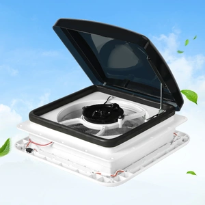 Caravan Roof Vent Hatch RV Shower Air Exhaust 12V Fan LED Light Trailer