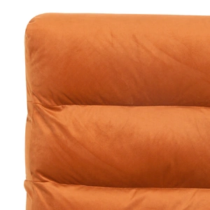 Metal Framed Lounge Chair Velvet in Orange