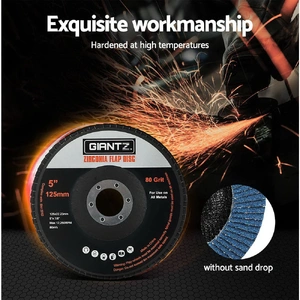 100 PCS Zirconia Sanding Flap Disc 5" 125mm 80Grit Angle Grinding Wheel