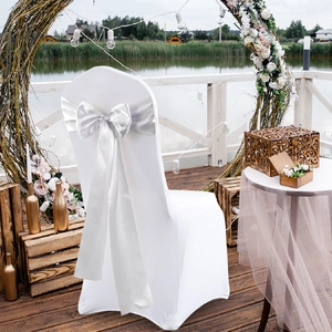 50x Satin Chair Sashes Cloth Cover Wedding