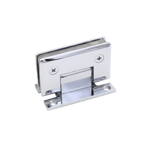 H Shaped 90 Degree Glass Clamp Double Opening Bevel Edge Bathroom Shower Clip - Nickel